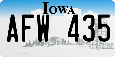 IA license plate AFW435