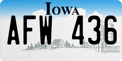 IA license plate AFW436
