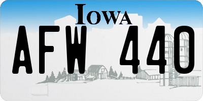 IA license plate AFW440
