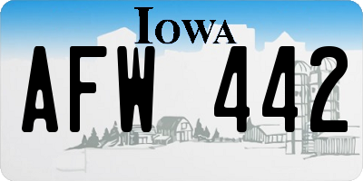 IA license plate AFW442