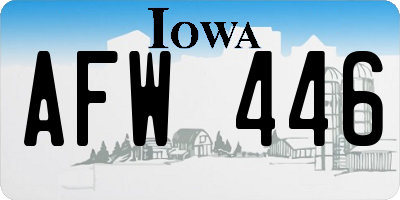 IA license plate AFW446