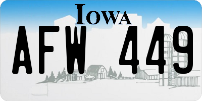IA license plate AFW449