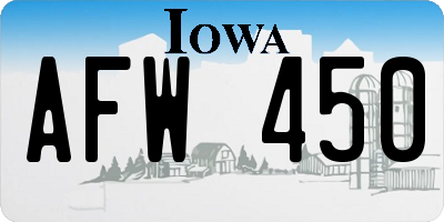 IA license plate AFW450