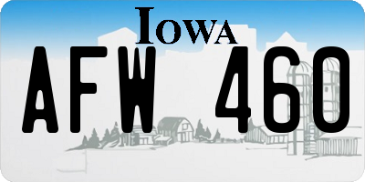 IA license plate AFW460