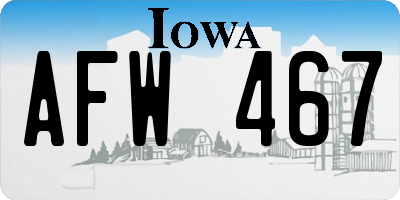 IA license plate AFW467