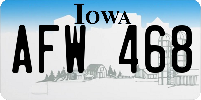 IA license plate AFW468