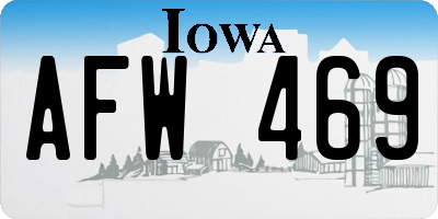IA license plate AFW469