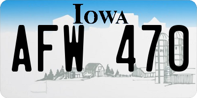 IA license plate AFW470