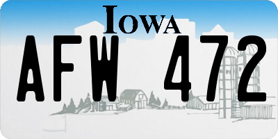 IA license plate AFW472