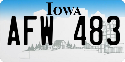 IA license plate AFW483