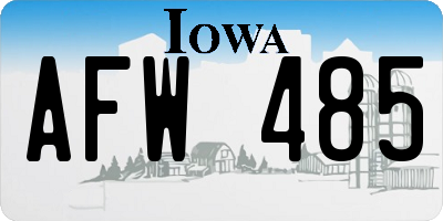 IA license plate AFW485