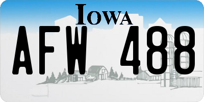 IA license plate AFW488