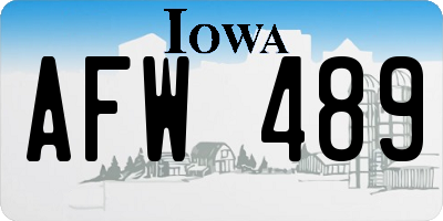 IA license plate AFW489