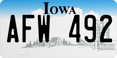 IA license plate AFW492