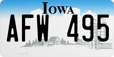 IA license plate AFW495