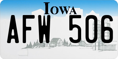 IA license plate AFW506