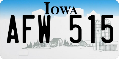 IA license plate AFW515
