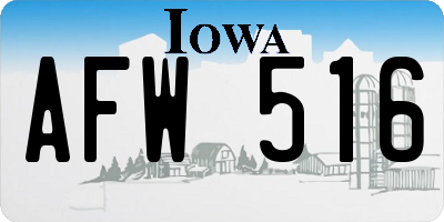 IA license plate AFW516