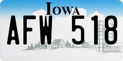 IA license plate AFW518