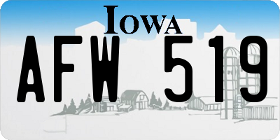 IA license plate AFW519