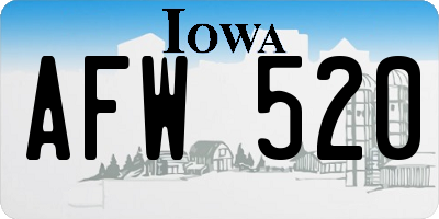 IA license plate AFW520