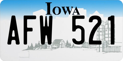 IA license plate AFW521