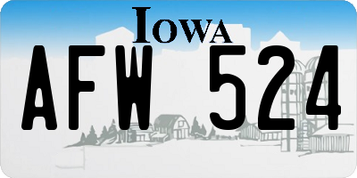 IA license plate AFW524