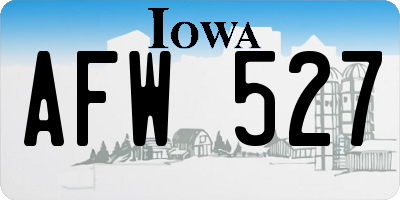 IA license plate AFW527