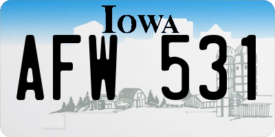 IA license plate AFW531