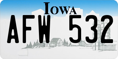IA license plate AFW532
