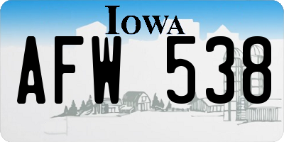 IA license plate AFW538