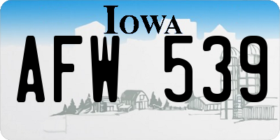 IA license plate AFW539