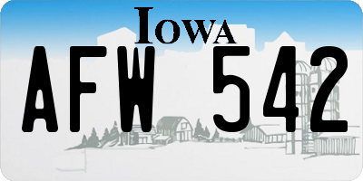 IA license plate AFW542