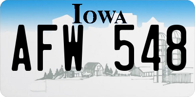 IA license plate AFW548