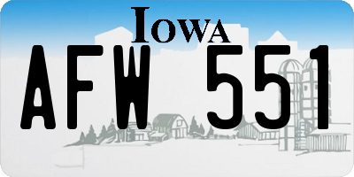 IA license plate AFW551