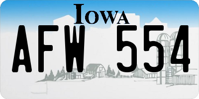 IA license plate AFW554