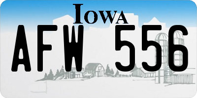 IA license plate AFW556