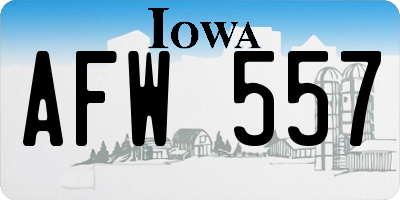 IA license plate AFW557