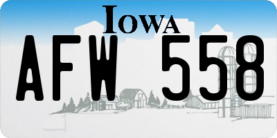 IA license plate AFW558