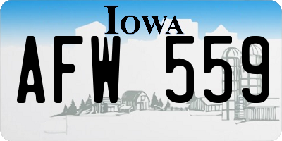 IA license plate AFW559