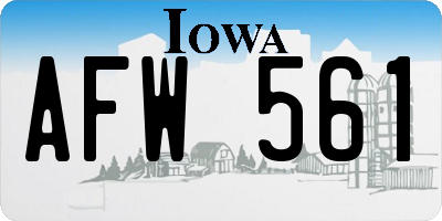 IA license plate AFW561