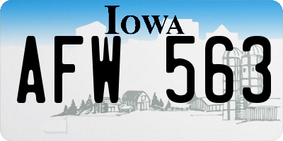 IA license plate AFW563