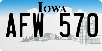IA license plate AFW570