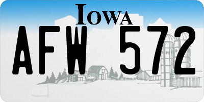 IA license plate AFW572