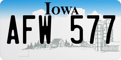 IA license plate AFW577