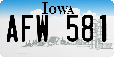 IA license plate AFW581