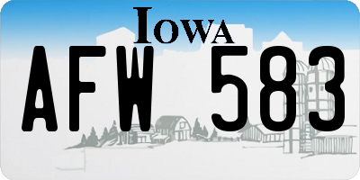 IA license plate AFW583
