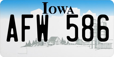 IA license plate AFW586