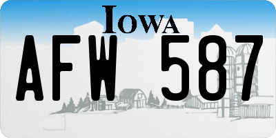 IA license plate AFW587