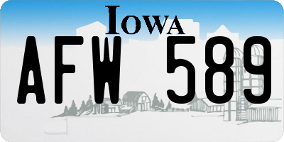 IA license plate AFW589